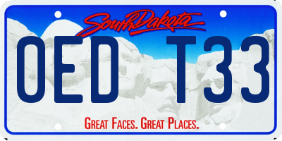 SD license plate 0EDT33