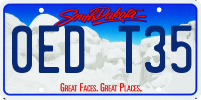 SD license plate 0EDT35