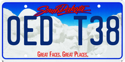 SD license plate 0EDT38
