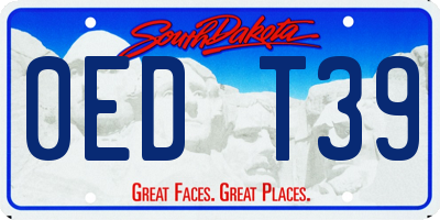 SD license plate 0EDT39