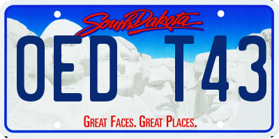 SD license plate 0EDT43