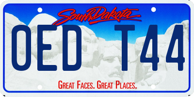 SD license plate 0EDT44
