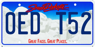 SD license plate 0EDT52