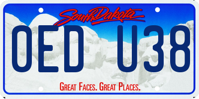 SD license plate 0EDU38