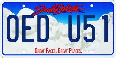 SD license plate 0EDU51