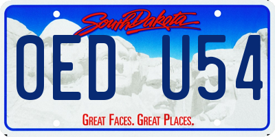 SD license plate 0EDU54