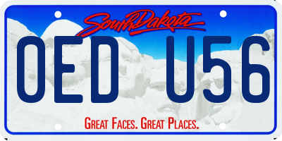 SD license plate 0EDU56