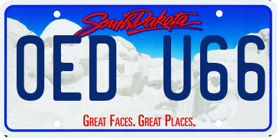 SD license plate 0EDU66