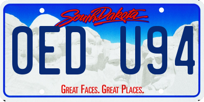 SD license plate 0EDU94