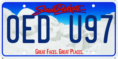 SD license plate 0EDU97