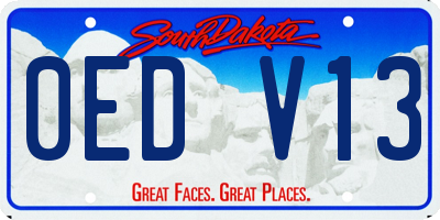 SD license plate 0EDV13