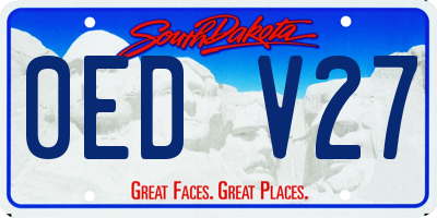 SD license plate 0EDV27