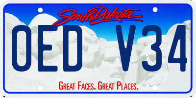 SD license plate 0EDV34