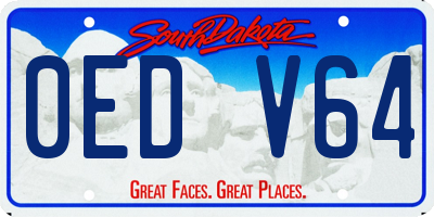 SD license plate 0EDV64