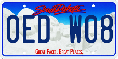 SD license plate 0EDW08