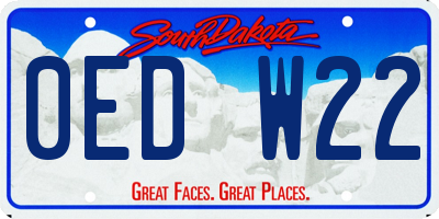 SD license plate 0EDW22
