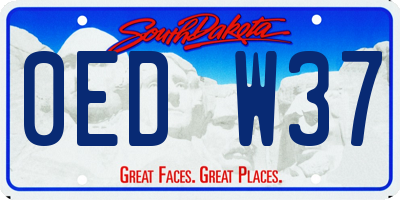 SD license plate 0EDW37