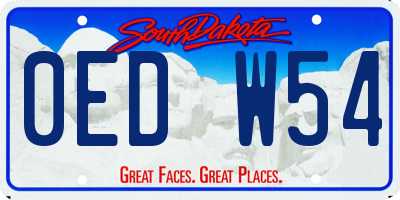 SD license plate 0EDW54