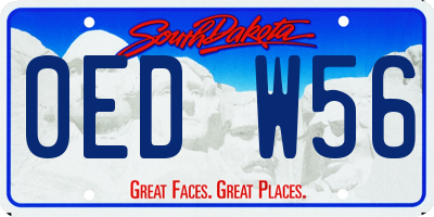 SD license plate 0EDW56