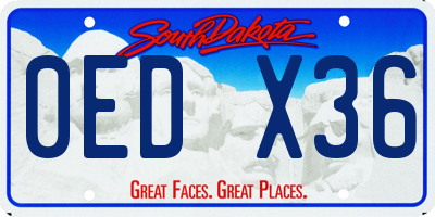 SD license plate 0EDX36