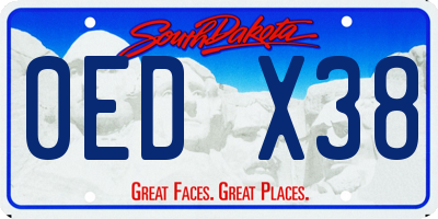 SD license plate 0EDX38
