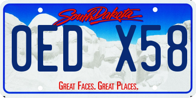 SD license plate 0EDX58