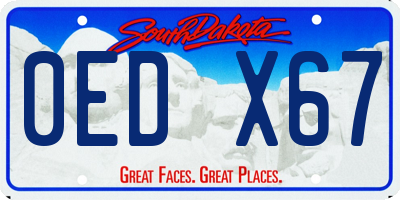 SD license plate 0EDX67