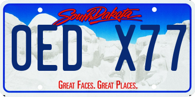 SD license plate 0EDX77