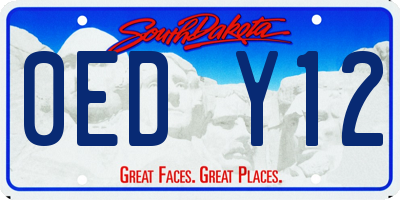 SD license plate 0EDY12