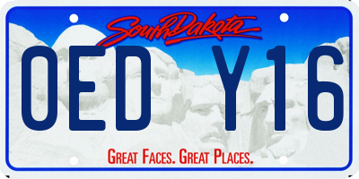 SD license plate 0EDY16