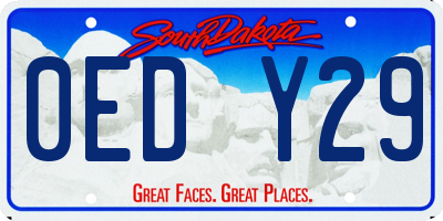 SD license plate 0EDY29