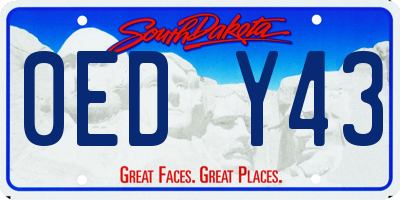 SD license plate 0EDY43