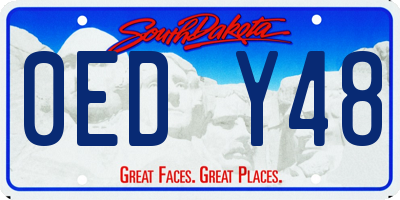 SD license plate 0EDY48