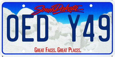 SD license plate 0EDY49