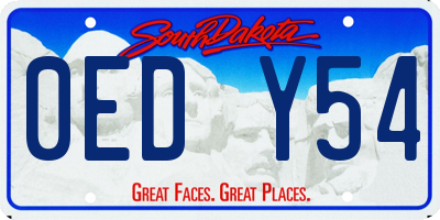 SD license plate 0EDY54