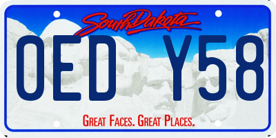 SD license plate 0EDY58