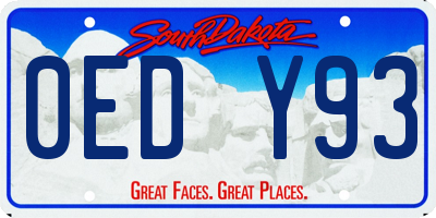 SD license plate 0EDY93