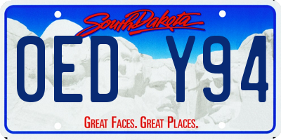 SD license plate 0EDY94