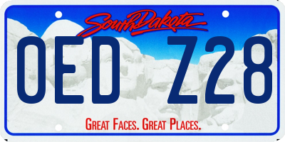 SD license plate 0EDZ28
