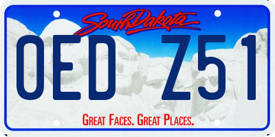 SD license plate 0EDZ51
