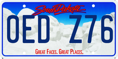 SD license plate 0EDZ76