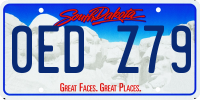 SD license plate 0EDZ79