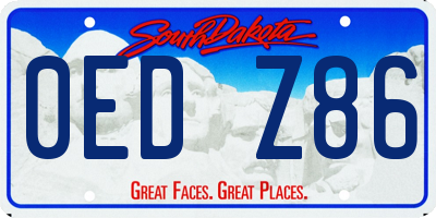 SD license plate 0EDZ86