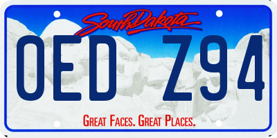 SD license plate 0EDZ94