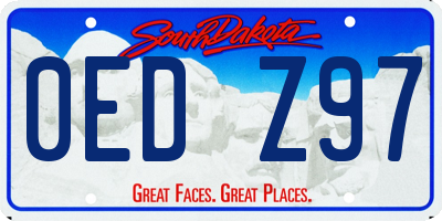 SD license plate 0EDZ97