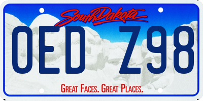 SD license plate 0EDZ98