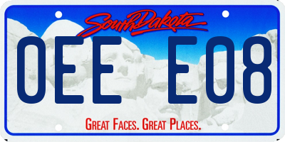 SD license plate 0EEE08