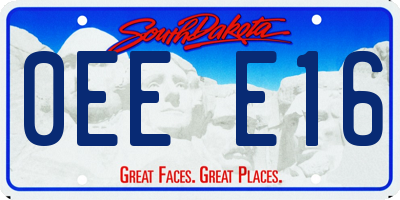 SD license plate 0EEE16