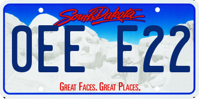 SD license plate 0EEE22