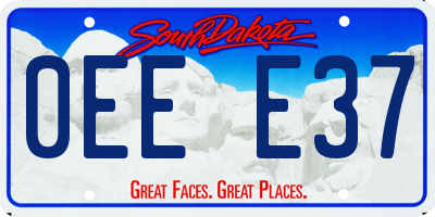 SD license plate 0EEE37